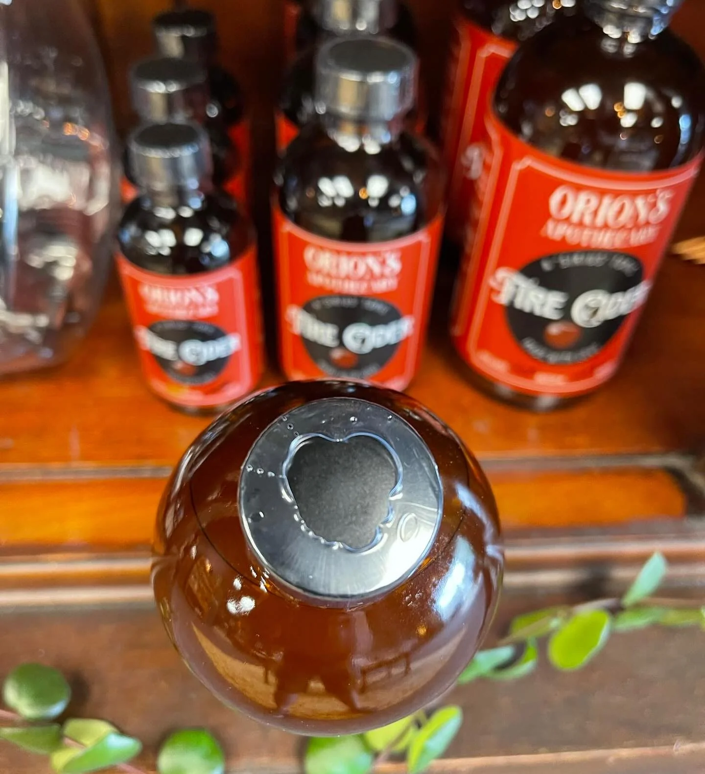 Orion’s Apothecary fire cider bottles