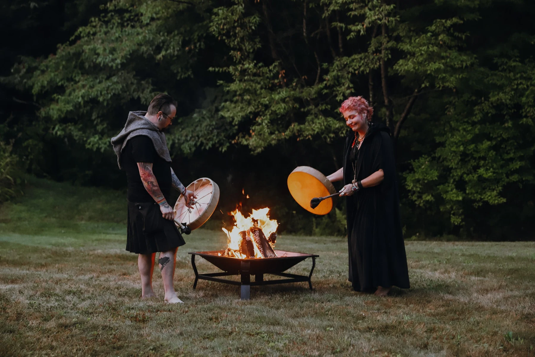 An outdoor community gathering with Wild Soul River