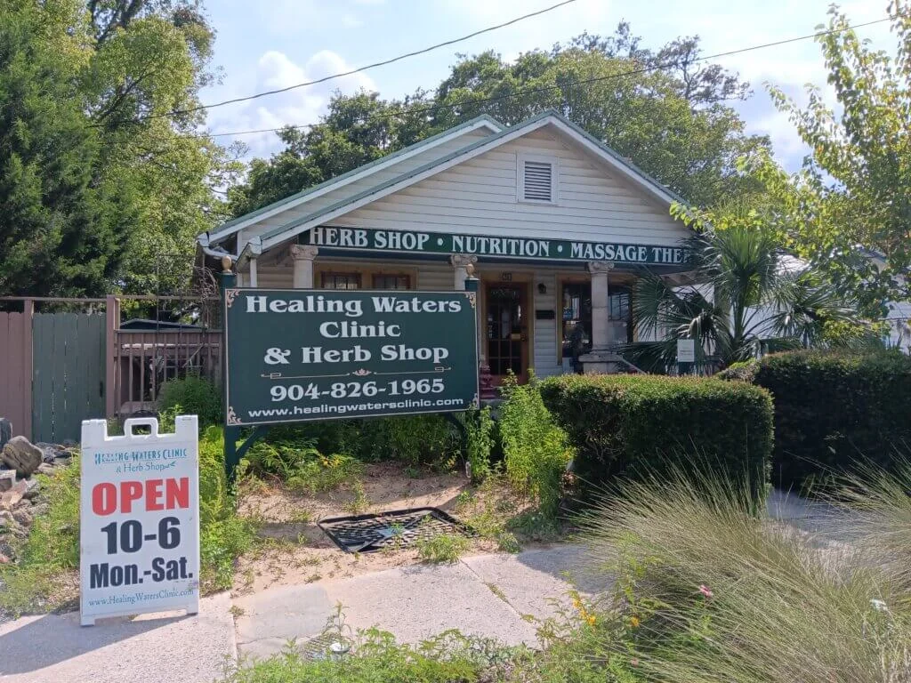 Healing Waters Clinic and Herb Shop storefront at26ClarkStreet